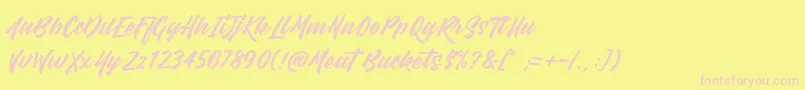 MeatBuckets Font – Pink Fonts on Yellow Background