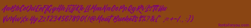 MeatBuckets-Schriftart – Violette Schriften auf braunem Hintergrund