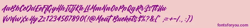 MeatBuckets Font – Purple Fonts on Pink Background