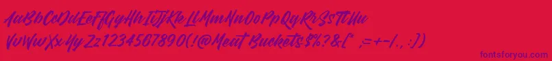 MeatBuckets Font – Purple Fonts on Red Background