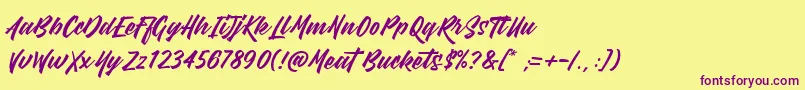 MeatBuckets Font – Purple Fonts on Yellow Background