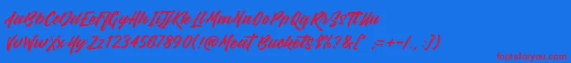 Czcionka MeatBuckets – czerwone czcionki na niebieskim tle