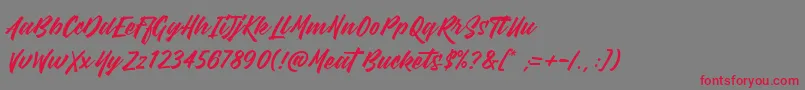 MeatBuckets-Schriftart – Rote Schriften auf grauem Hintergrund