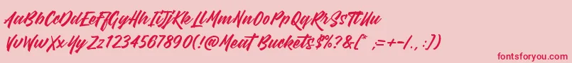 MeatBuckets Font – Red Fonts on Pink Background