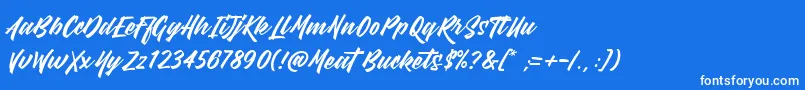 フォントMeatBuckets – 青い背景に白い文字