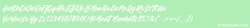 MeatBuckets Font – White Fonts on Green Background