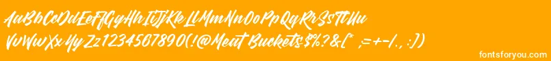 MeatBuckets Font – White Fonts on Orange Background