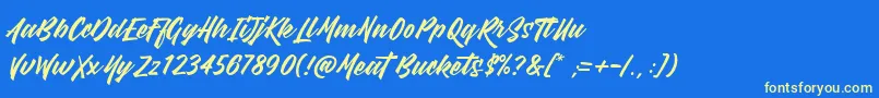 MeatBuckets Font – Yellow Fonts on Blue Background