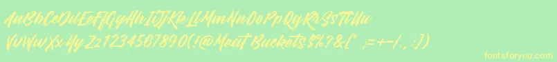 MeatBuckets Font – Yellow Fonts on Green Background