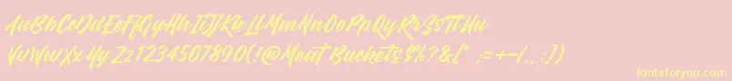 MeatBuckets Font – Yellow Fonts on Pink Background