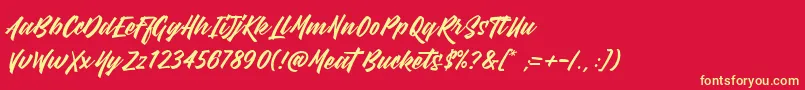 Czcionka MeatBuckets – żółte czcionki na czerwonym tle