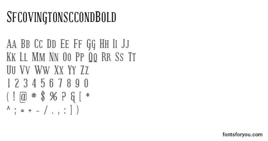 A fonte SfcovingtonsccondBold – alfabeto, números, caracteres especiais