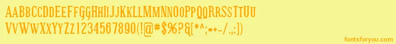 SfcovingtonsccondBold Font – Orange Fonts on Yellow Background