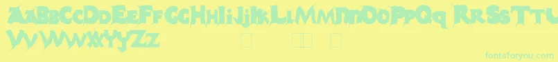 Czcionka Casper – zielone czcionki na żółtym tle