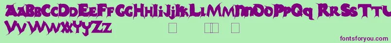 Casper Font – Purple Fonts on Green Background