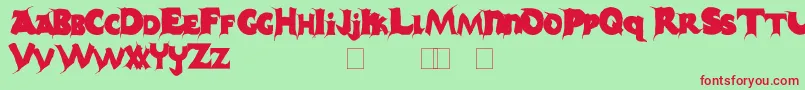 Casper Font – Red Fonts on Green Background