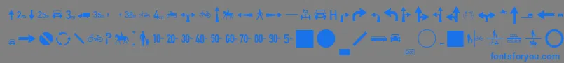 ZeichenZweihundertAlt-fontti – siniset fontit harmaalla taustalla