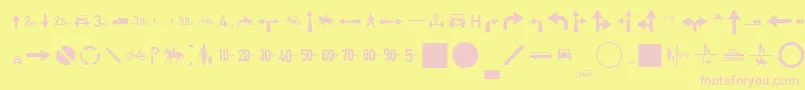Шрифт ZeichenZweihundertAlt – розовые шрифты на жёлтом фоне