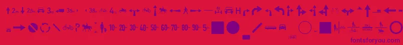 ZeichenZweihundertAlt Font – Purple Fonts on Red Background