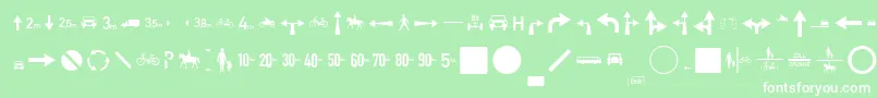 フォントZeichenZweihundertAlt – 緑の背景に白い文字
