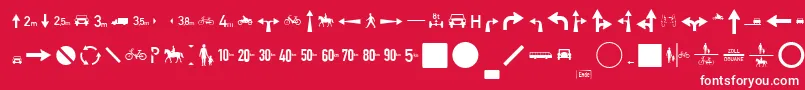 ZeichenZweihundertAlt Font – White Fonts on Red Background
