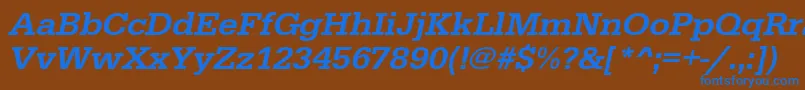 UrwegyptiennetmedwidOblique Font – Blue Fonts on Brown Background