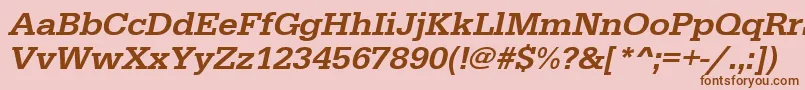 More about UrwegyptiennetmedwidOblique Font UrwegyptiennetmedwidOblique Font – Brown Fonts on Pink Background