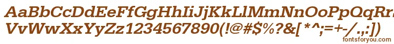 Шрифт UrwegyptiennetmedwidOblique – коричневые шрифты на белом фоне