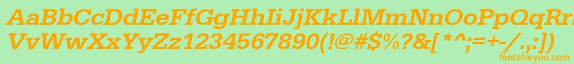 UrwegyptiennetmedwidOblique Font – Orange Fonts on Green Background