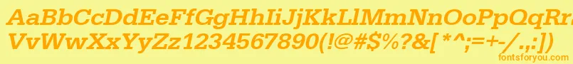 UrwegyptiennetmedwidOblique Font – Orange Fonts on Yellow Background