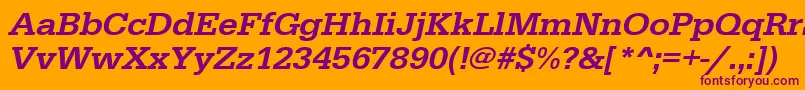 UrwegyptiennetmedwidOblique Font – Purple Fonts on Orange Background