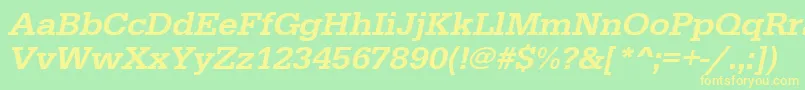 UrwegyptiennetmedwidOblique Font – Yellow Fonts on Green Background