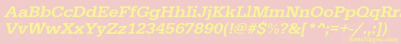 UrwegyptiennetmedwidOblique Font – Yellow Fonts on Pink Background