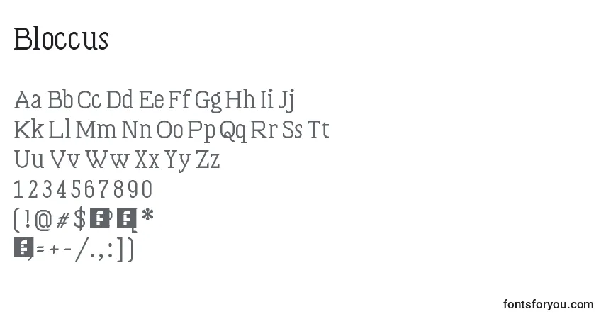 Шрифт Bloccus – алфавит, цифры, специальные символы