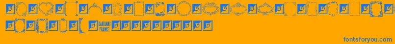 DarriansFrames Font – Blue Fonts on Orange Background