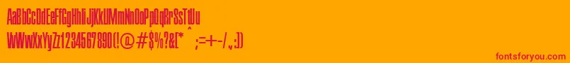 Executive Font – Red Fonts on Orange Background