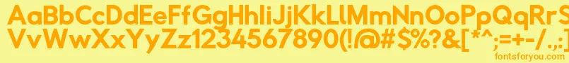 Rabbidhighwaysignii Font – Orange Fonts on Yellow Background