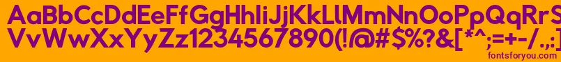 Rabbidhighwaysignii Font – Purple Fonts on Orange Background