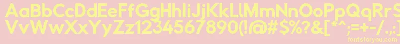 Rabbidhighwaysignii Font – Yellow Fonts on Pink Background