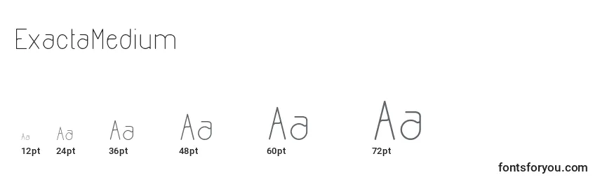 sizes of exactamedium font, exactamedium sizes