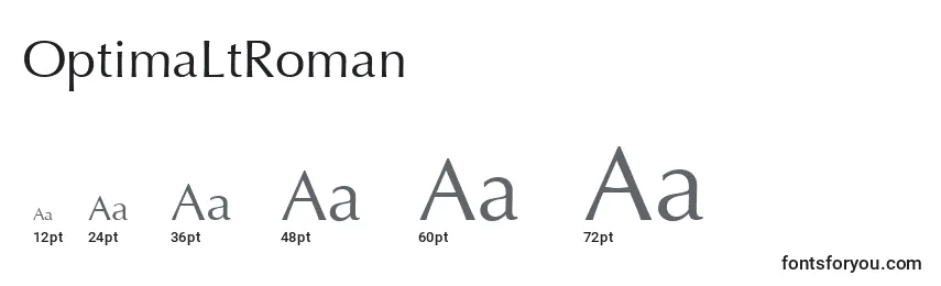 sizes of optimaltroman font, optimaltroman sizes