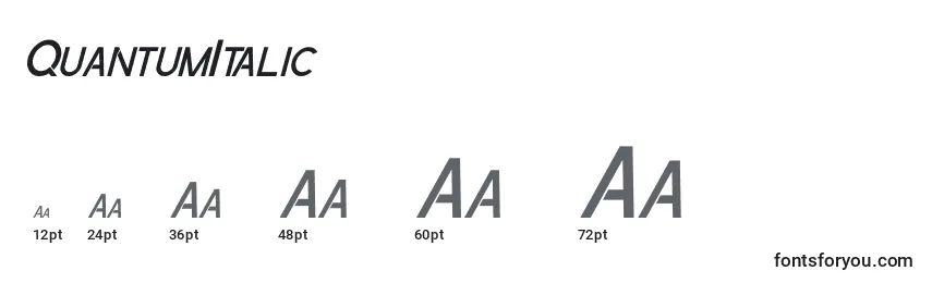 sizes of quantumitalic font, quantumitalic sizes