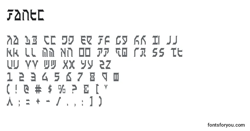 characters of fantc font, letter of fantc font, alphabet of  fantc font