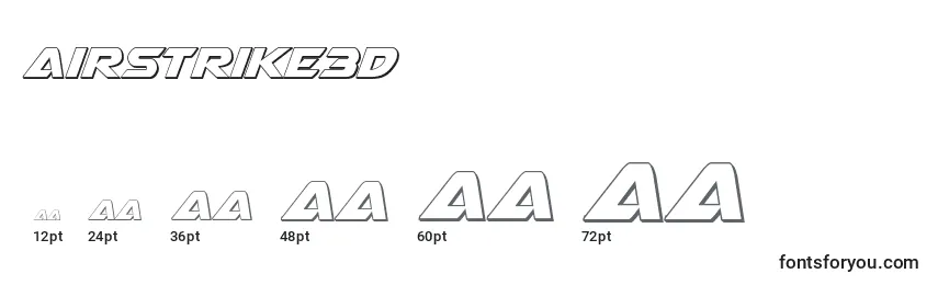 sizes of airstrike3d font, airstrike3d sizes