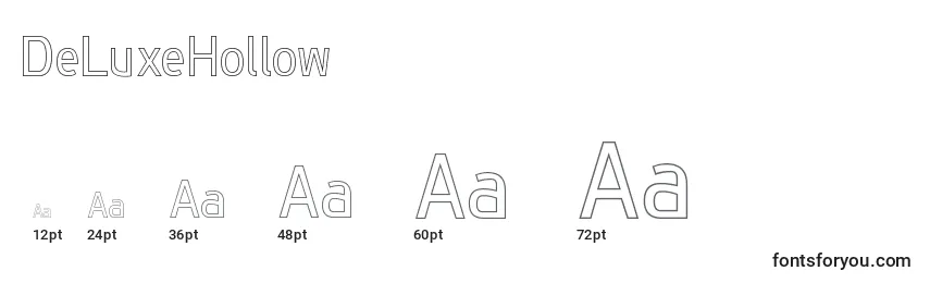 sizes of deluxehollow font, deluxehollow sizes