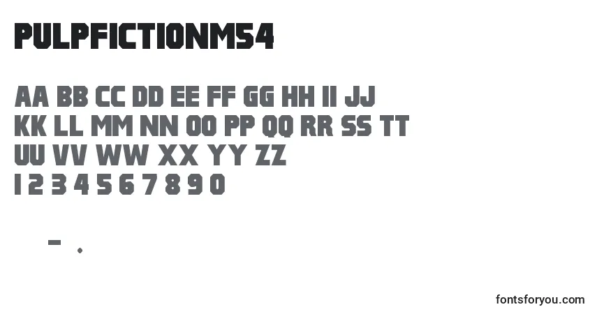 characters of pulpfictionm54 font, letter of pulpfictionm54 font, alphabet of  pulpfictionm54 font