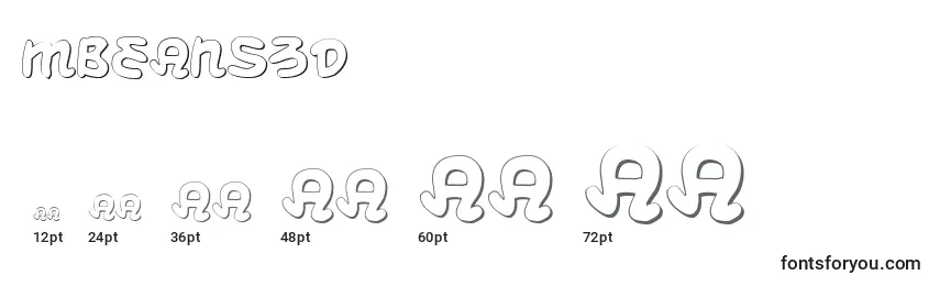 sizes of mbeans3d font, mbeans3d sizes