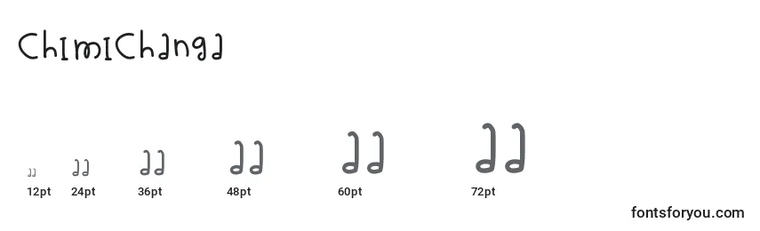 sizes of chimichanga font, chimichanga sizes