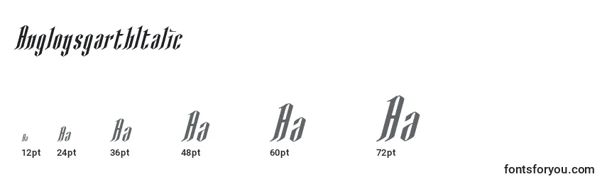 sizes of angloysgarthitalic font, angloysgarthitalic sizes