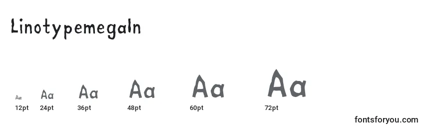 sizes of linotypemegain font, linotypemegain sizes